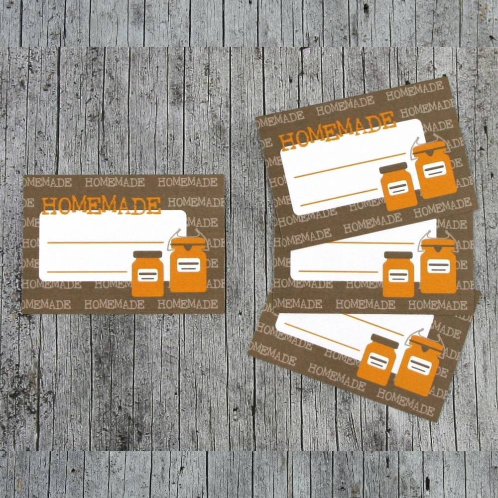 Einmachetiketten **homemade** von ZWEIFARBIG 16 Stück gummiertes Papier Etiketten Aufkleber Sticker Einmachglas