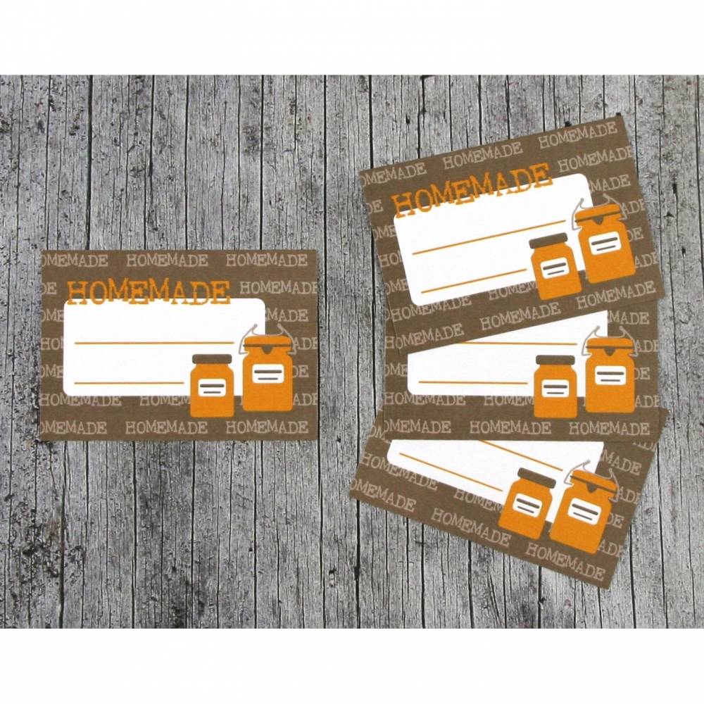 Einmachetiketten **homemade** von ZWEIFARBIG 16 Stück gummiertes Papier Etiketten Aufkleber Sticker Einmachglas