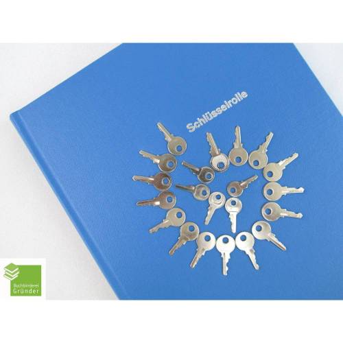 Schreibbuch, DIN A4, Schlüsselrolle, hellblau silber, Hardcover, liniert, fadengeheftet, handgefertigt, UNIKAT