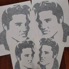 Elvis Presley Vintage Sticker, Autoaufkleber, schwarz