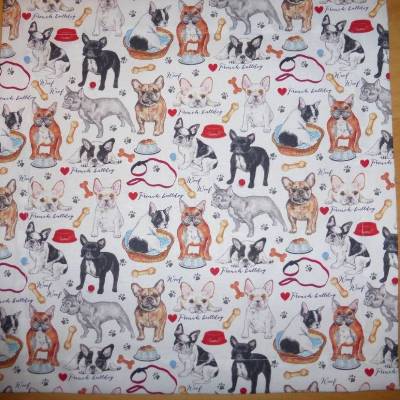 Platzdeckchen, Frenchie, French Bulldog, Französische Bulldogge, 40x40 cm oder 34x34 cm Auswahl Unikate