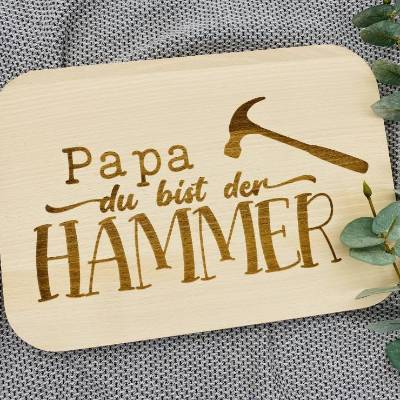 Brett Frühstücksbrett Papa Vater Vatertag Vesperbrett Schneidebrett Geburtstag Weihnachten Küche Holz Stullenbrett 