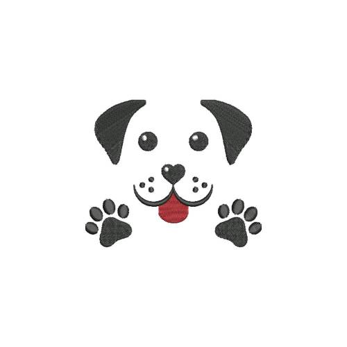 Stickdatei Hundegesicht mit Pfoten 10 x 10 cm Maschinenstickerei Text Spruch Tiere Pfote Cartoon Clipart Hund Gesicht Krallen