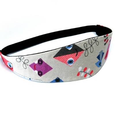 Haarband zum Wenden Herbst Drachen grau bunt Stirnband Abschminkband Yoga Wendehaarband Baumwolle  