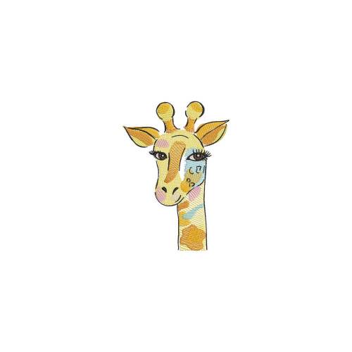Stickdatei Giraffe bunt 2 Größen 13x18 20x30 Maschinenstickerei  Modern Art Clipart Cartoon abstrakt Watercolor