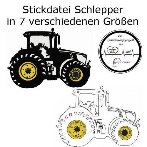 Stickdatei Schlepper Traktor Trekker Bulldog 2 Ausführungen