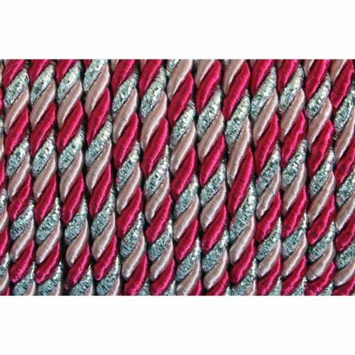 Kordel Meterware pink, rosa und silberfarben, Geschenkband, Geschenkkordel, Bastelmaterial, Material für Kränze