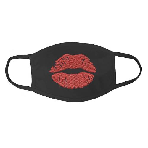 Stickdatei Kussmund 3 Größen 7x5 10x10 13x18 Maschinenstickerei Kussmund für Gesichtsmaske Küssen Lippen Kuss Bussi Busserl Masken besticken