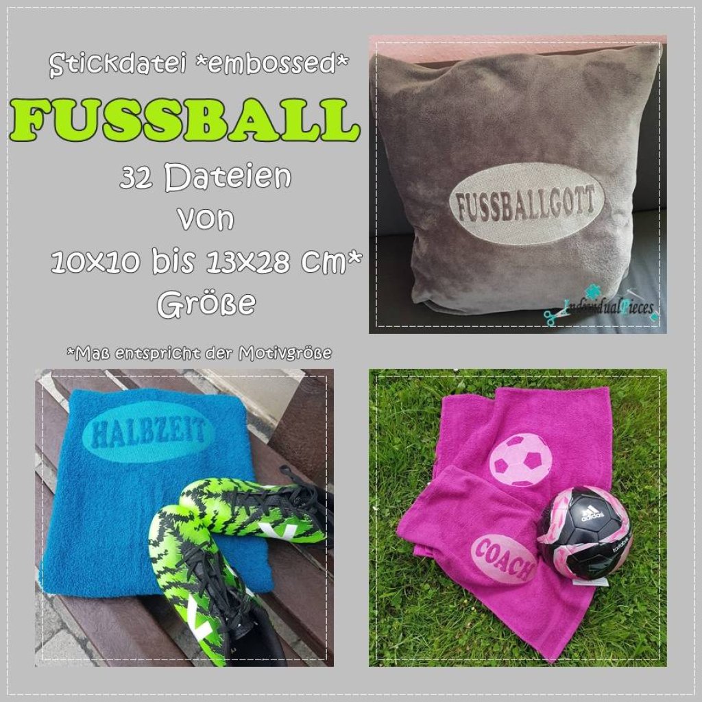 Stickdatei *embossed* FUSSBALL ab 10x10 Bild 1