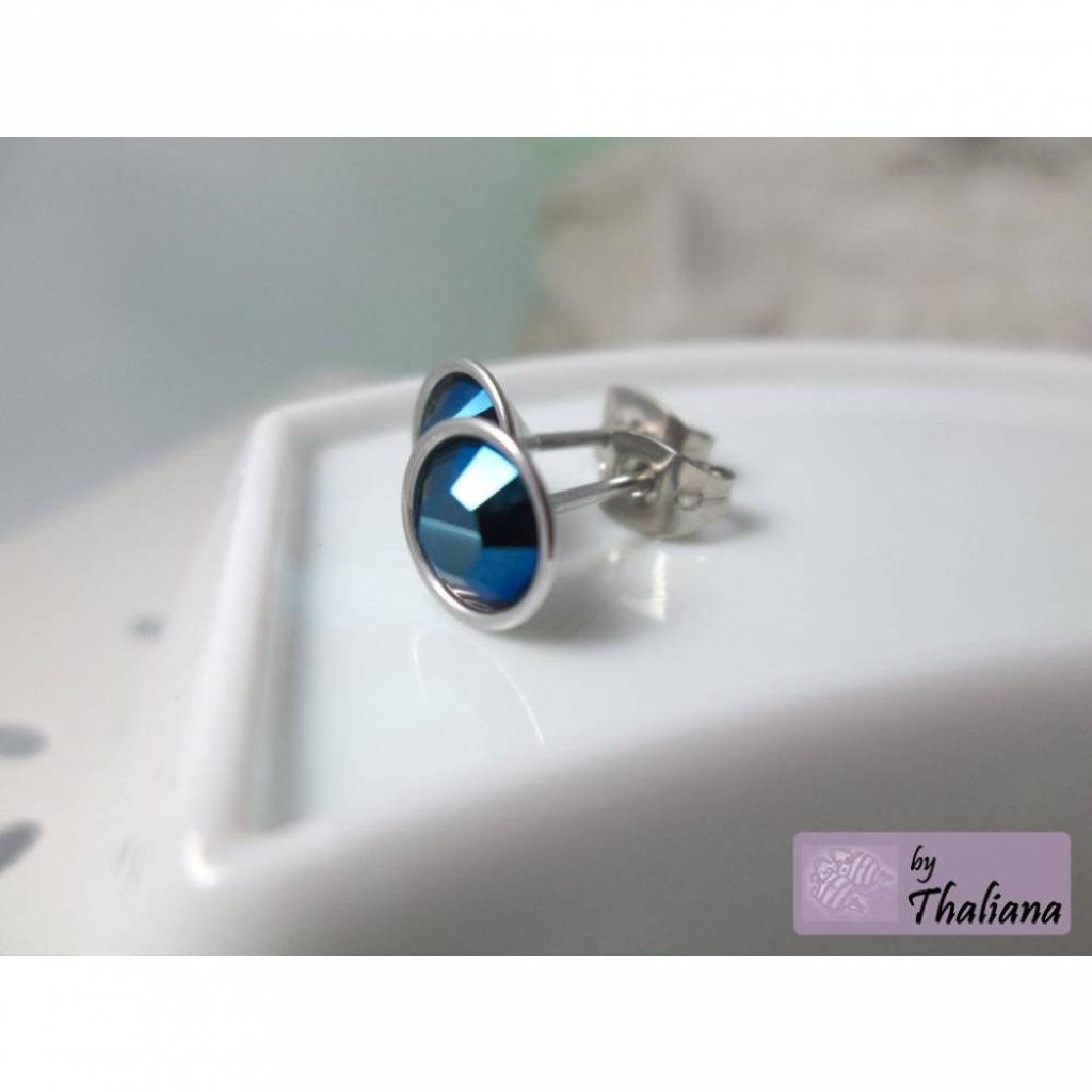 dunkelblaue Ohrstecker NACHTSCHATTEN Ohrstecker Bild 3