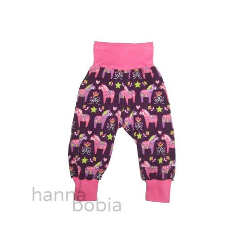 Babyhose, Pumphose, Größe 74, Dalapferde auf lila