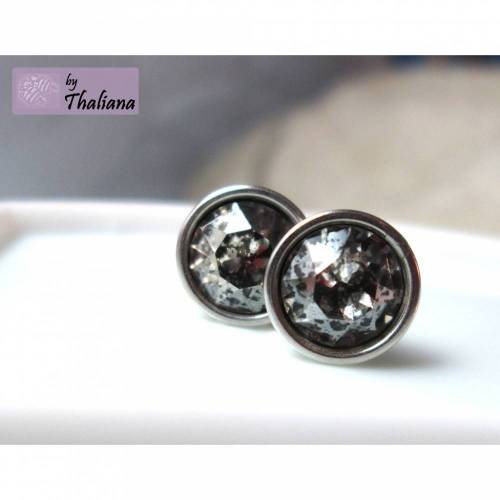 VERWUNSCHENER Spiegel dunkelgraue Ohrstecker