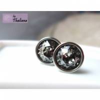 VERWUNSCHENER Spiegel dunkelgraue Ohrstecker