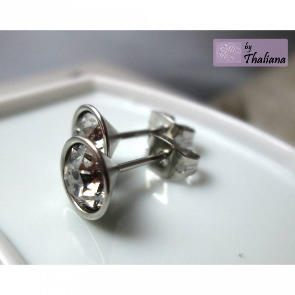 VERWUNSCHENER Spiegel dunkelgraue Ohrstecker Bild 3