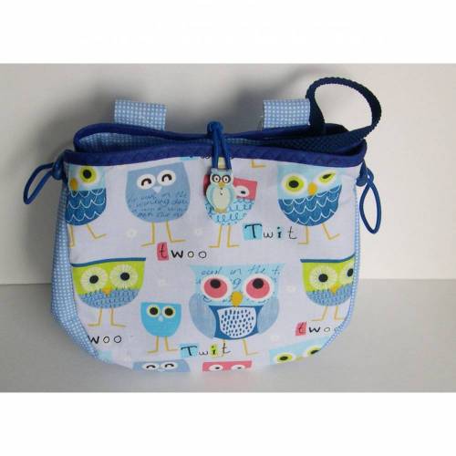 Lenkertasche, Laufradtasche, Fahrradtasche, Kindergartentasche blaue Eulen, Fahrradtasche Mädchen, Lenkertasche Jungs, Kindertasche blau