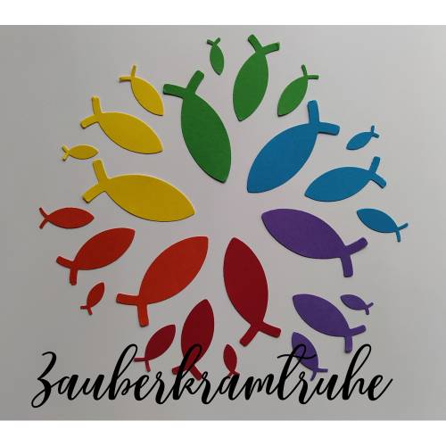 Regenbogen Fisch Konfetti für Deko und Basteln zur Taufe, Konfirmation, Kommunion