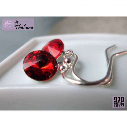 Mini-FUNKELei Knallrot rote Ohrringe Silber