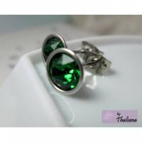 DRUIDENGRÜN Ohrstecker hochwertig dunkelgrün grün