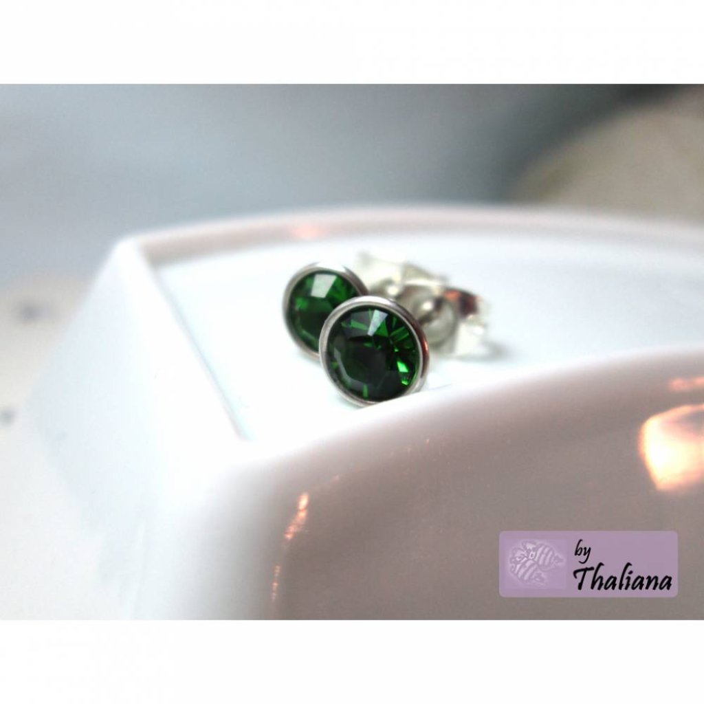 **MINI Druidengrün** Ohrstecker Glitzer Bild 2
