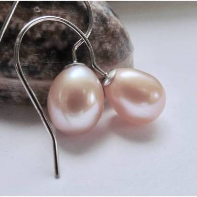 Perlenohrringe Tropfen 10/12mm Perlenschmuck mit Silber 925