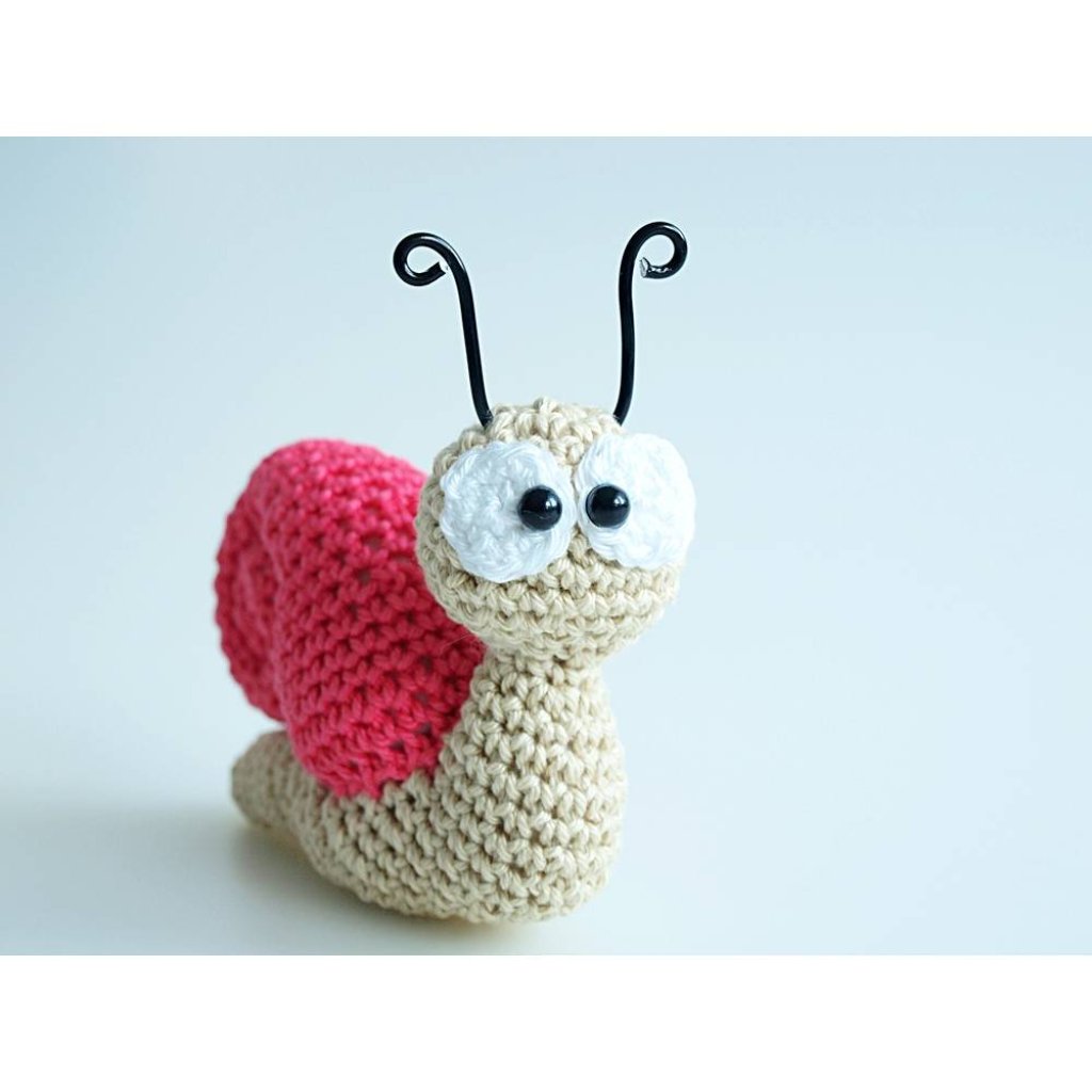 Häkelanleitung Blumenstecker Schnecke Bild 2