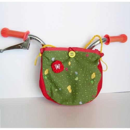 Lenkertasche, Laufradtasche, Fahrradtasche, Kindergartentasche Schmetterling, Stoff-Applikation, Kindergartentasche mit Applikation, Dreirad