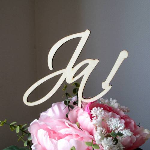 Blumen- / Tortenstecker "Ja!" aus Holz, Caketopper, Tortentopper, Blumenstecker, Blumengesteck
