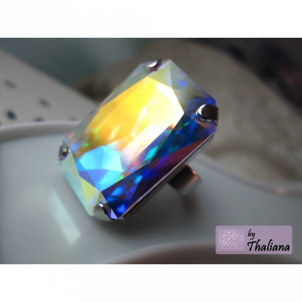 XXL-Ring MEGAklunker Regenbogendiamant groß Bild 2