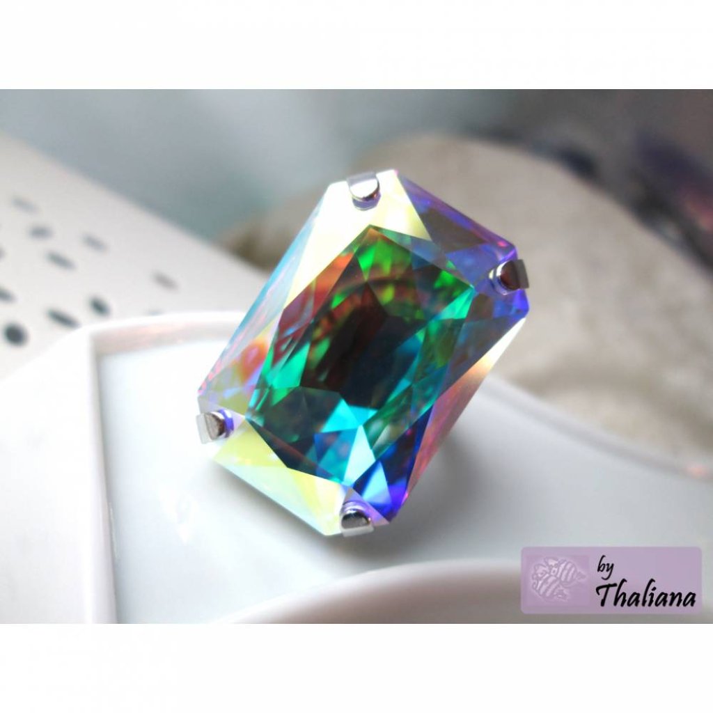 XXL-Ring MEGAklunker Regenbogendiamant groß Bild 3