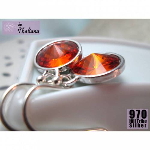 Ohrringe Funkeln Rivoli Mandarina Orange Knallig!