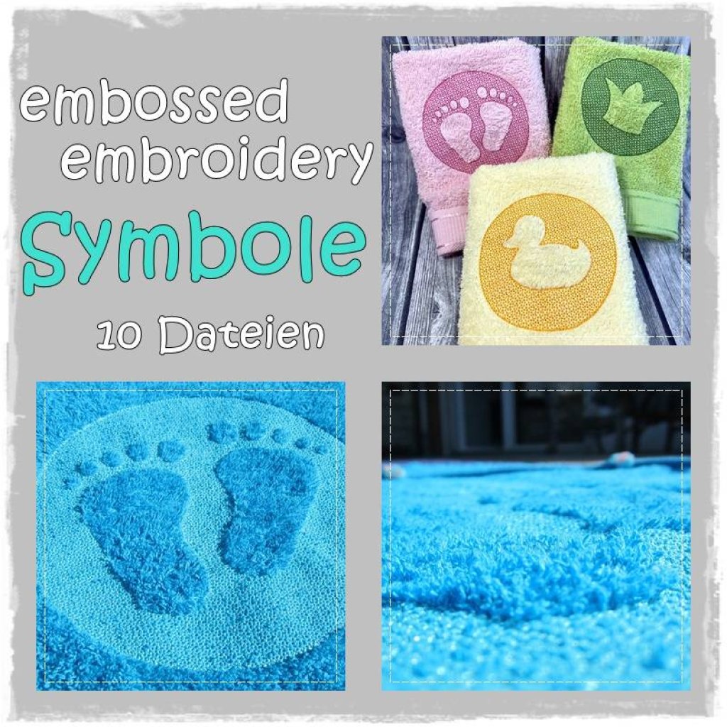 Stickdatei embossed Symbole 10x10 Bild 1