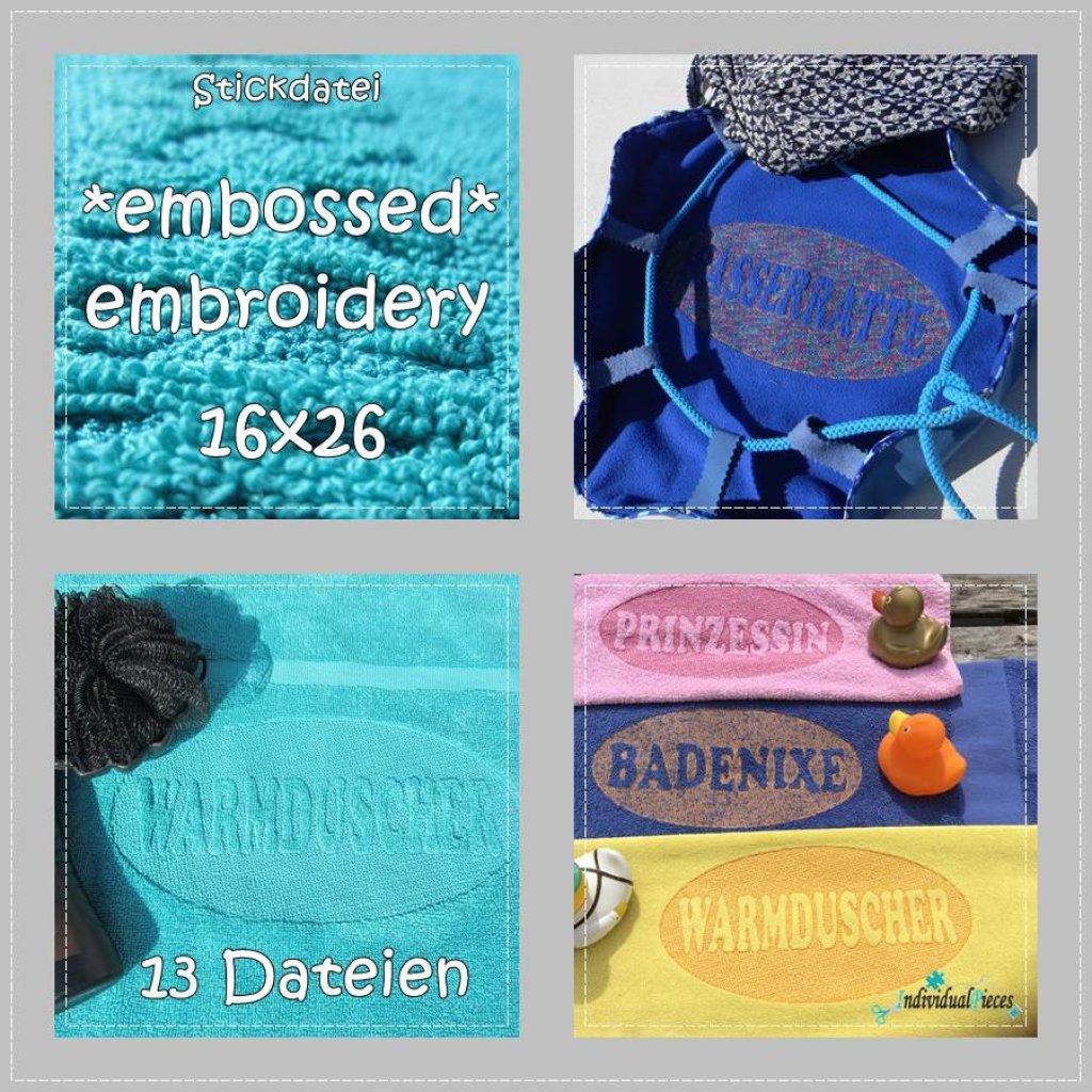 Stickdatei *embossed* WORDS 16x26 Bild 1