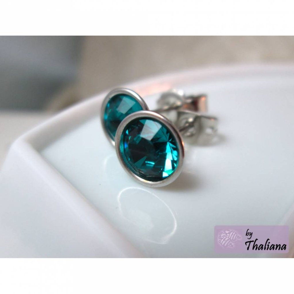 TIEFER OZEAN türkise Ohrstecker hochwertig petrol Bild 1