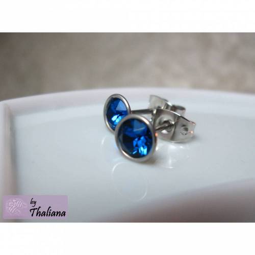 blaue Ohrstecker MINI KÖNIGSBLAU Glitzerohrstecker