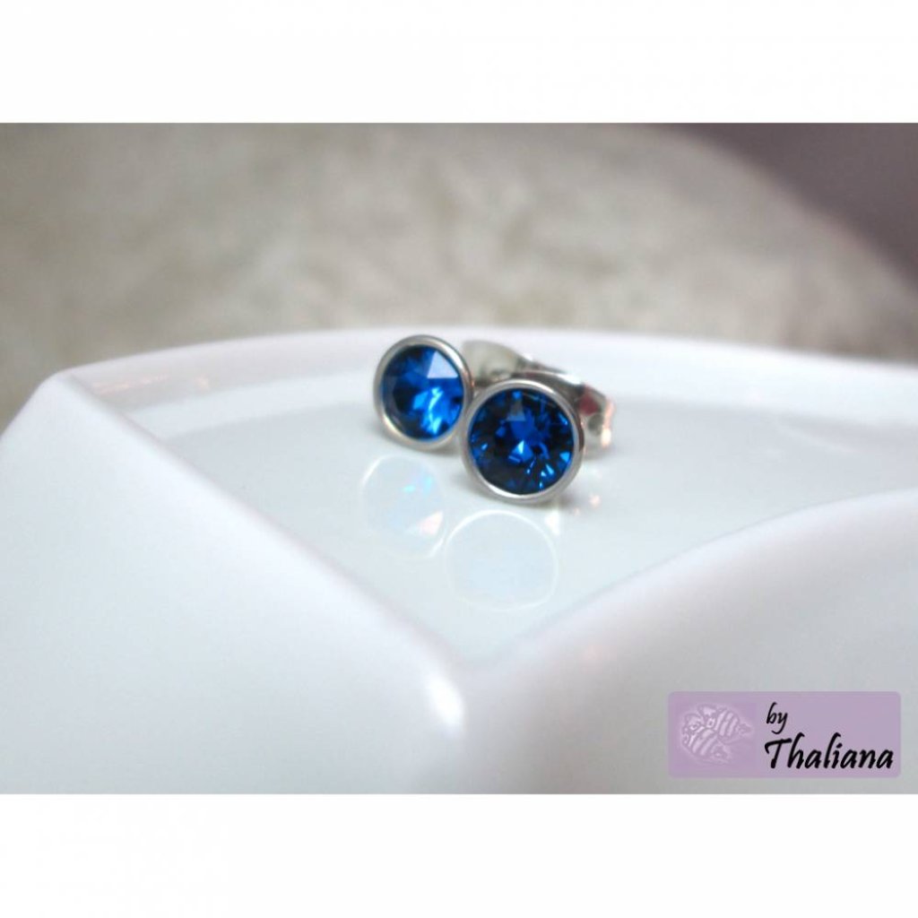 blaue Ohrstecker MINI KÖNIGSBLAU Glitzerohrstecker Bild 2