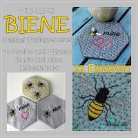 Stickdatei MugRug BIENE 16x16