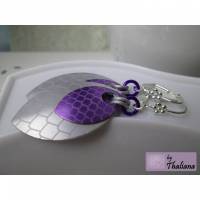 DragonScale Ohrringe Silber lila Drachenohrringe