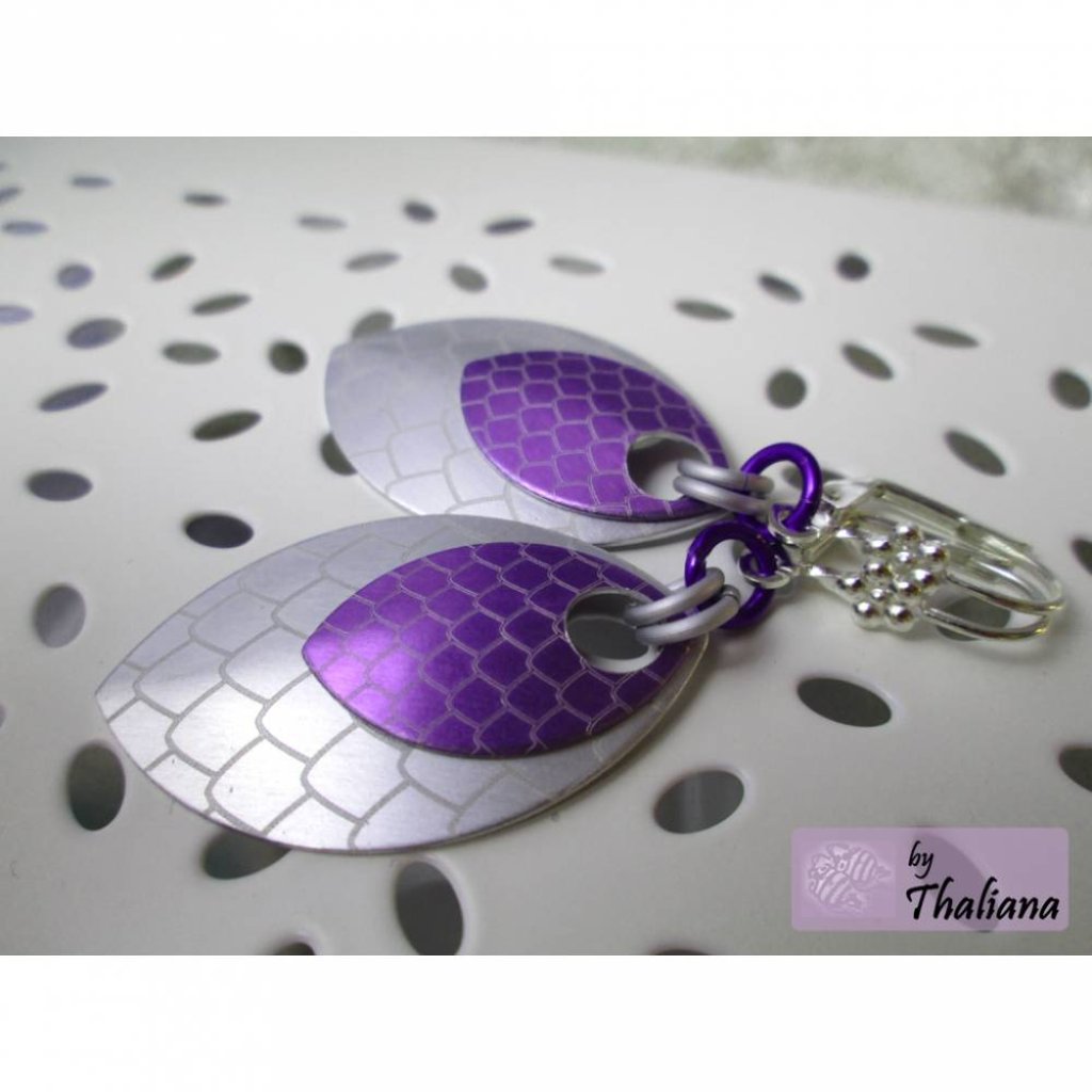 DragonScale Ohrringe Silber lila Drachenohrringe Bild 2