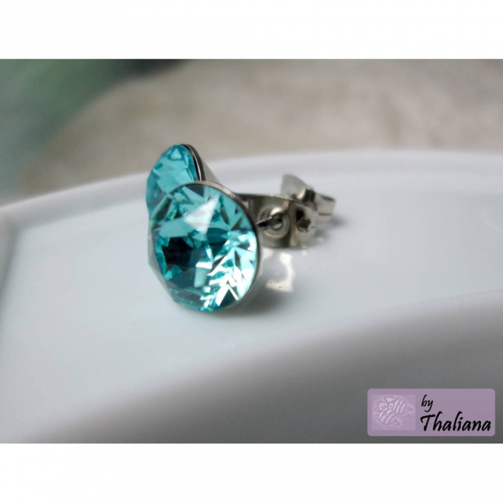 HELLER OZEAN türkise Ohrstecker Funkeln hell Bild 1