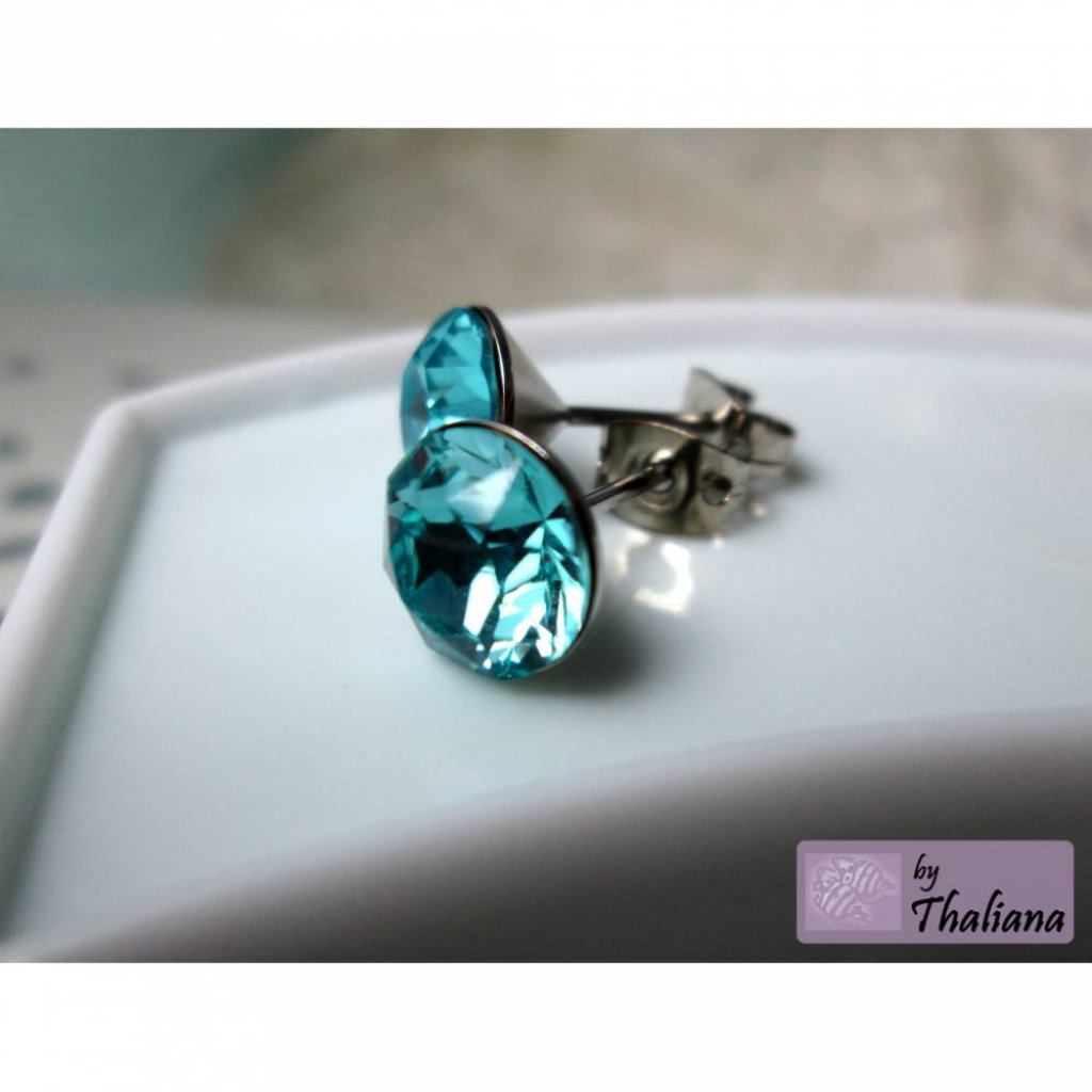 HELLER OZEAN türkise Ohrstecker Funkeln hell Bild 2