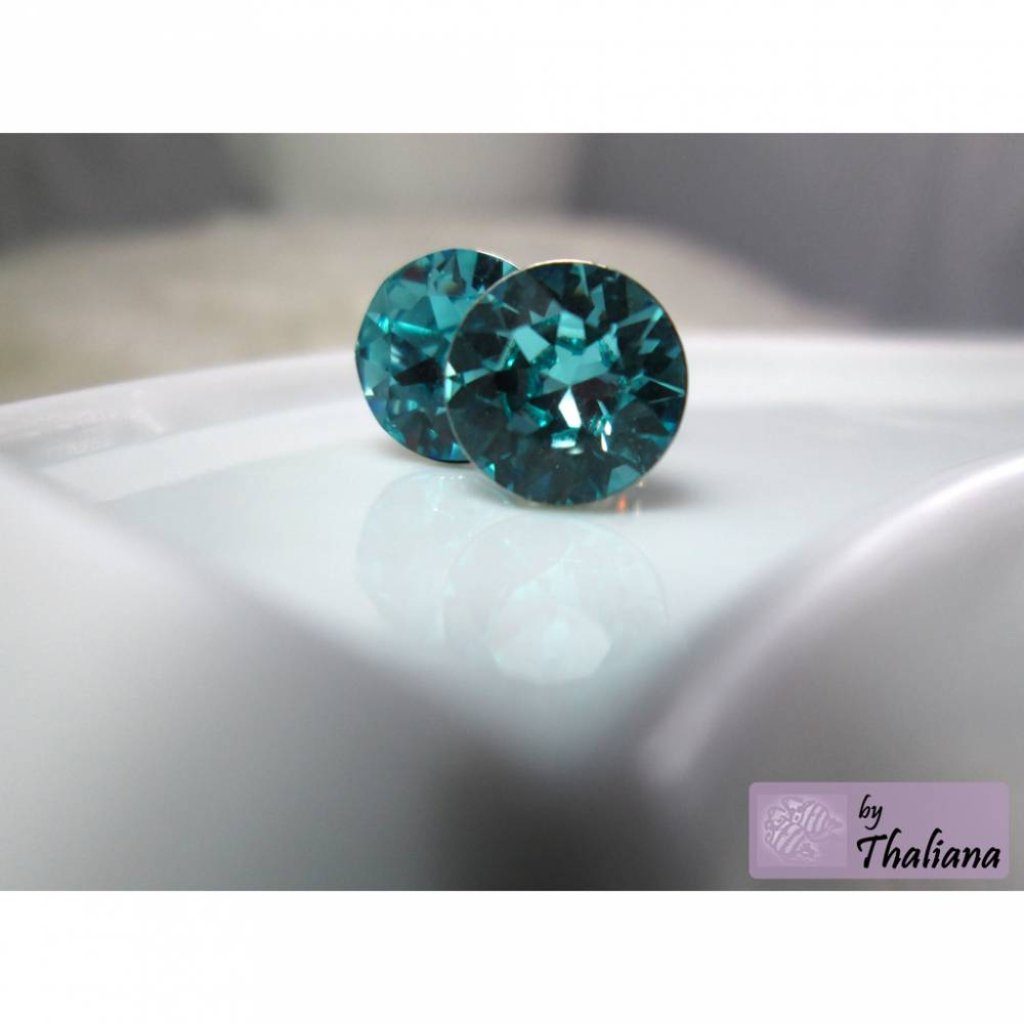 HELLER OZEAN türkise Ohrstecker Funkeln hell Bild 3