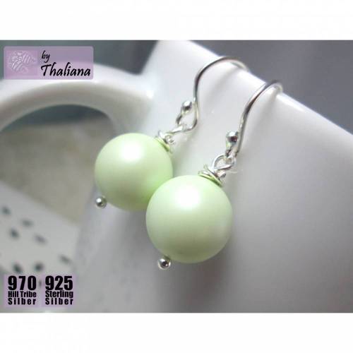 SILVER PASTELS mintgrüne Ohrringe Echtsilber