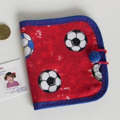 Kindergeldbeutel, Stoffgeldbeutel für Kinder, Taschengeld, Geldbörse,  Geldbeutel, Geldbeutel Jungs, Geldbeutel Fußball, Geldbörse Kinder