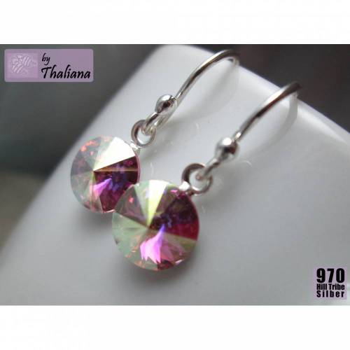 Mini-FUNKELei APFELBLÜTE rosa Ohrringe Silber