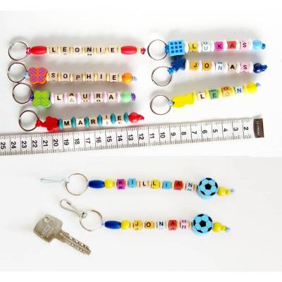 Taschenanhänger klein mit Namen – Individueller Namensanhänger für Schulranzen & Kindergarten, Schlüsselanhänger, Rucksackanhänger