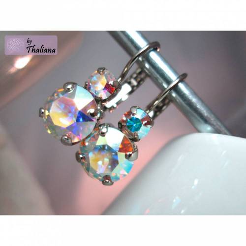 Ohrringe REGENBOGENDIAMANT Duo Glitzer Ohrringe