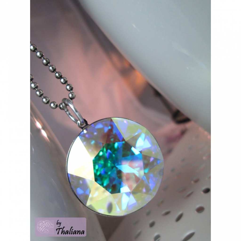 Kette XXL-REGENBOGENDIAMANT Kette Glitzer bunt Bild 1