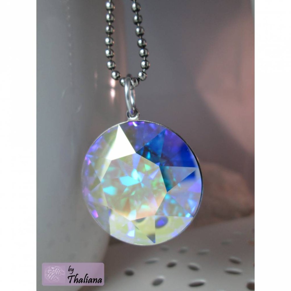 Kette XXL-REGENBOGENDIAMANT Kette Glitzer bunt Bild 2