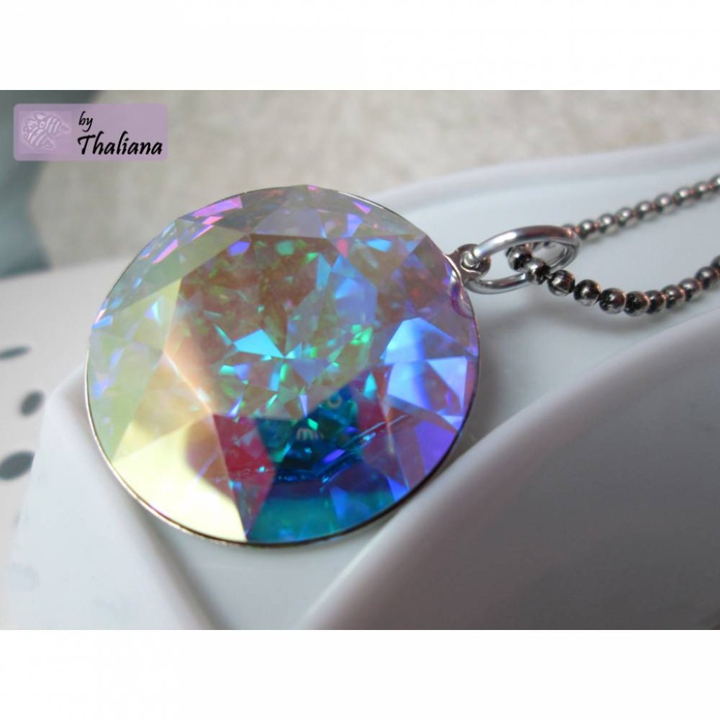Kette XXL-REGENBOGENDIAMANT Kette Glitzer bunt Bild 3