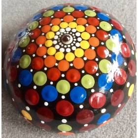 Dot Painting Kunststein Deko Mandala handbemalt